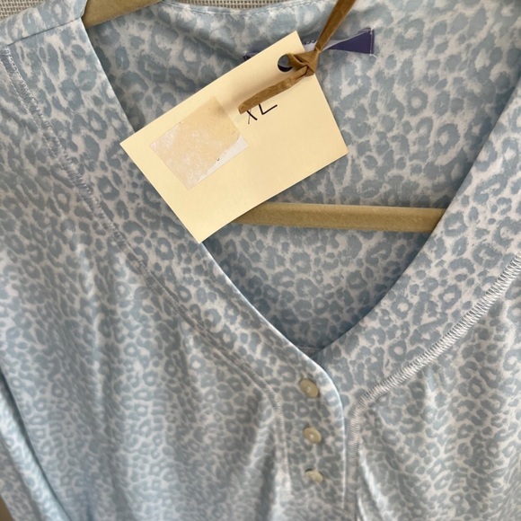 Women's Light Blue Leopard Print Nightgown - Picture 2 of 5